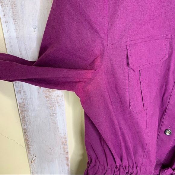 Lafayette 148 Purple Shirt Dress Linen Blend Dress - Picture 2 of 9